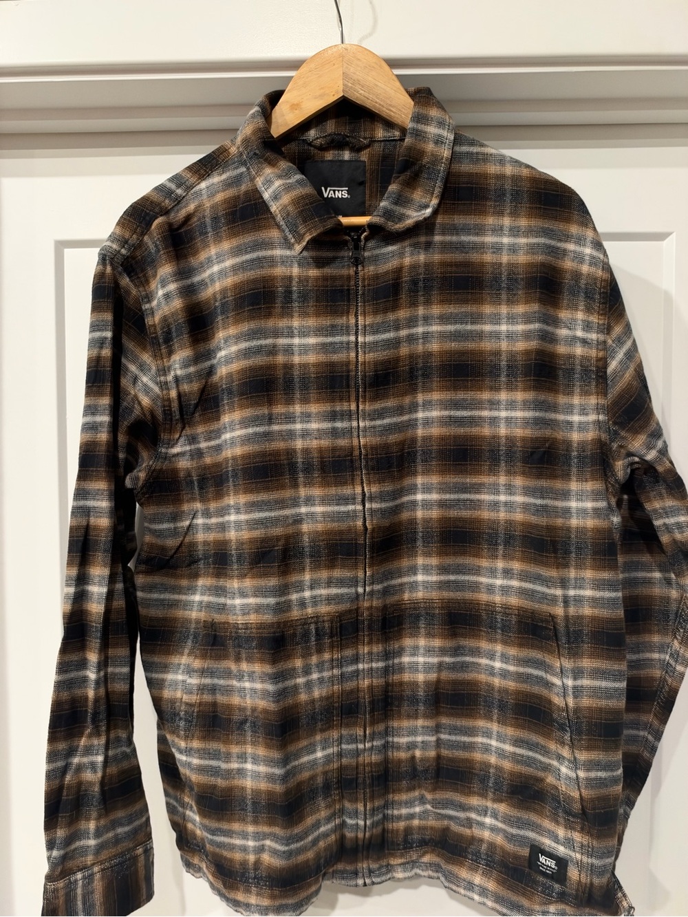 Vans Men's Brown Plaid Zip Flannel